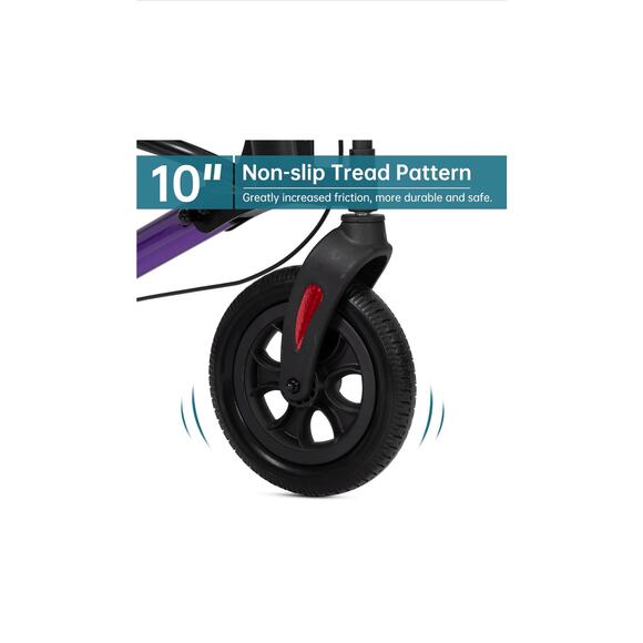 ELENKER All-Terrain Rollator Walker with Seat, Outdoor Rolling Walker, 10” - Picture 5 of 10